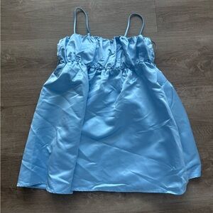 Vici Sky Blue Poplin Mini Dress